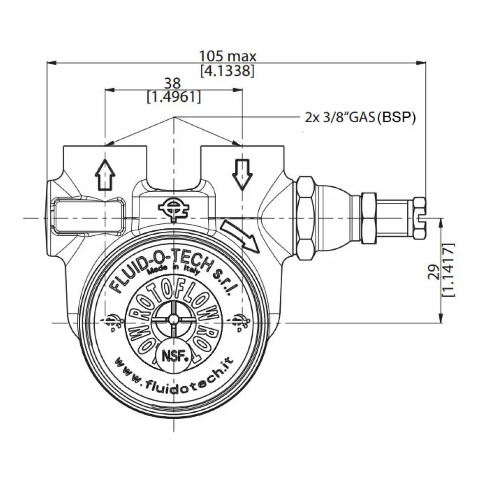 Fluid-O-Tech Rotoflow Rotary Vane Water Pump (200L/h) - Image 3