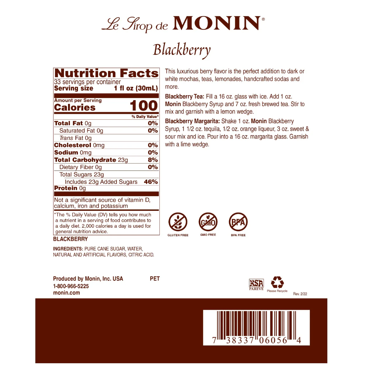 Monin Blackberry Syrup - Image 2