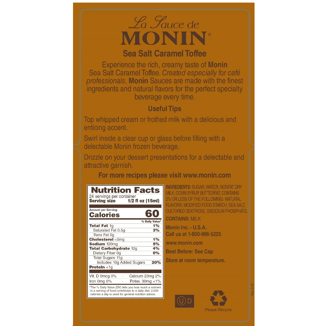 Monin Sea Salt Caramel Toffee Sauce - Image 4